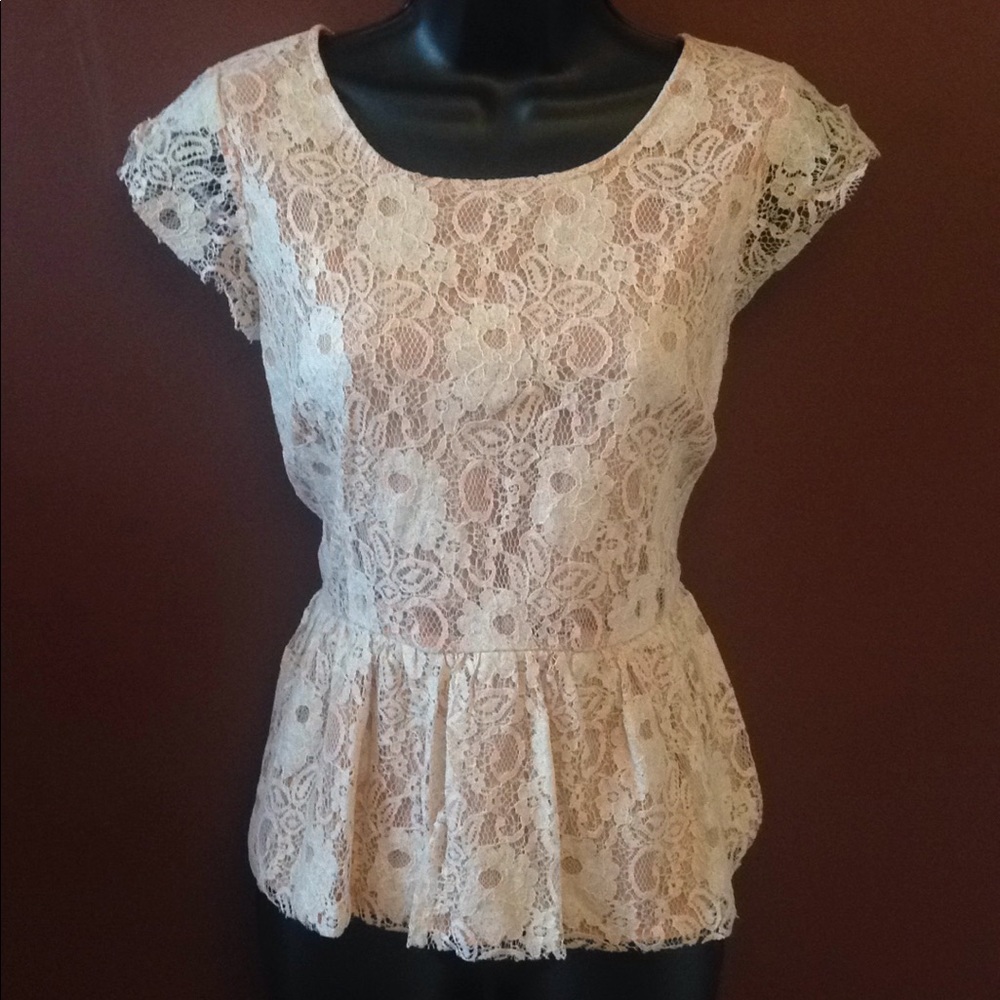 Lace Peplum Top